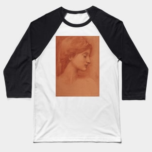 Study of a Female Head by Edward Burne-Jones Baseball T-Shirt